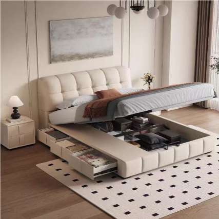Cream storage bed Double/Queen/King
