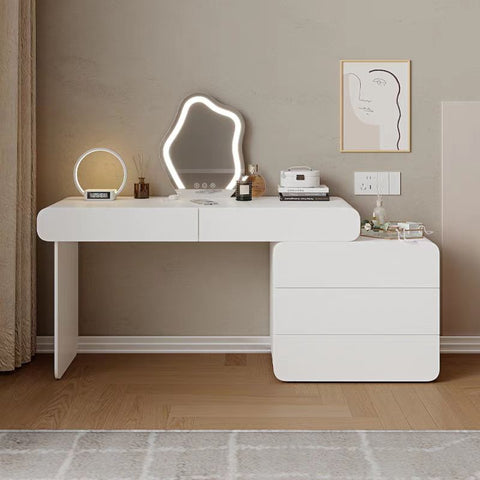 Three-bucket dresser with mirror