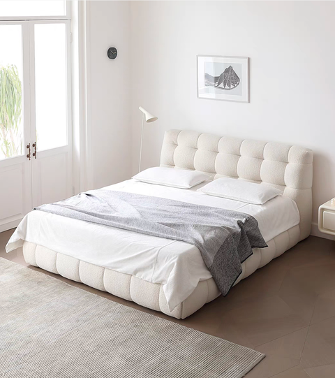 Marshmallow Sherpa fabric bed Queen