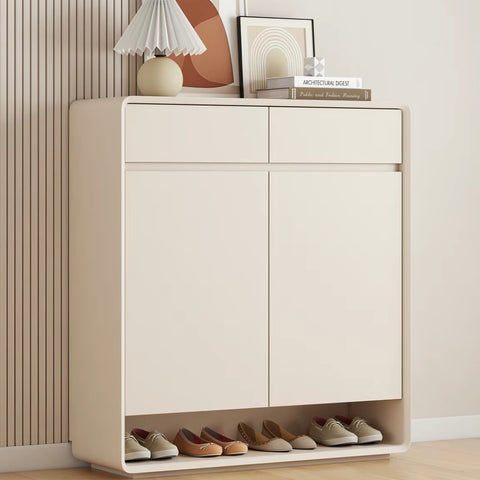 Minimalist cream-style solid wood cabinet