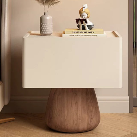 French-style granite bedside cabinet for a minimalist, modern and luxurious bedroom, providing storage space at the bedside.