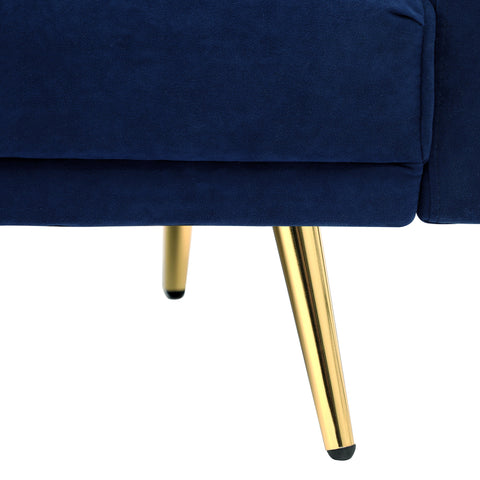 Oikiture 3-Seater Sofa Bed Velvet Black Blue Green