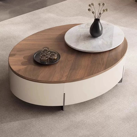 Medieval-style oval coffee table