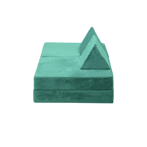 Kids Play Couch Modular Foam Sofa Bed DIY 2 Seater Grey Green Pink