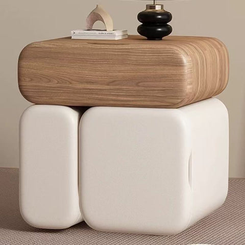 Solid wood bedside table with a simple, modern, luxurious and high-end style