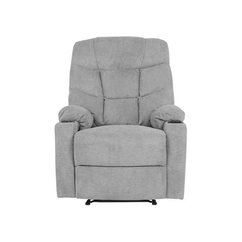 Recliner Chair Armchair with Side Pocket Leather Black Beige