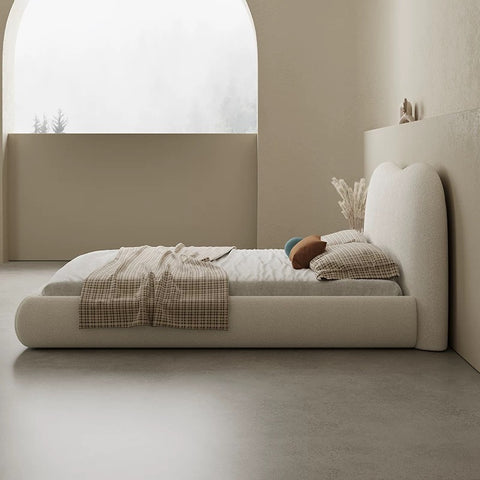 Nordic cream style lambskin bed Double/Queen/King