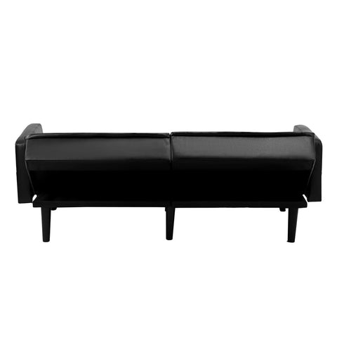 Oikiture Sofa Bed Convertible Velvet 3-Seater Grey Green