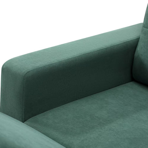 Oikiture 3 Seater Sofa Modular Couch Drawers Ottoman Velvet Grey Green