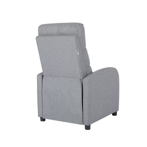 Recliner Chair Armchair with Side Pocket Leather  Grey