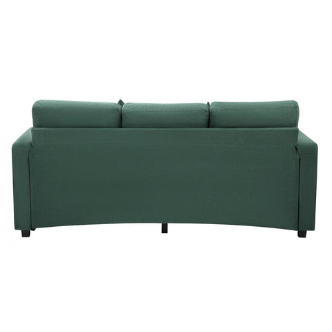 Oikiture 3 Seater Sofa Modular Couch Drawers Ottoman Velvet Grey Green