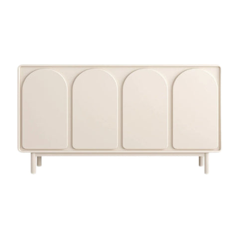 Solid wood curved four-door dining cabinet