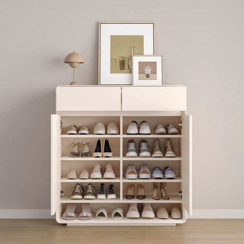 Minimalist cream-style solid wood cabinet