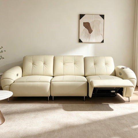 Cream-colored electric sofa