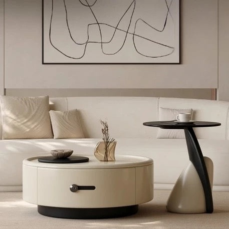 French-style minimalist solid wood coffee table