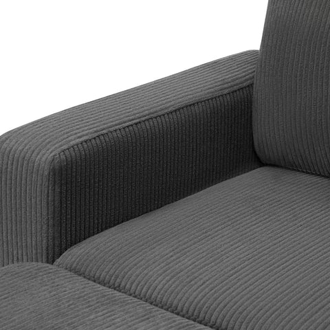 Oikiture 3 Seater Sofa Modular Couch Drawers Ottoman Velvet Grey Green