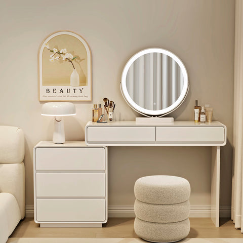 Small-sized cream-style dressing table