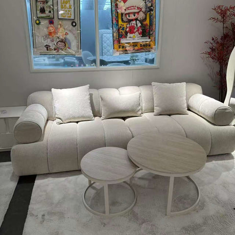 Milos chenille fabric straight sofa