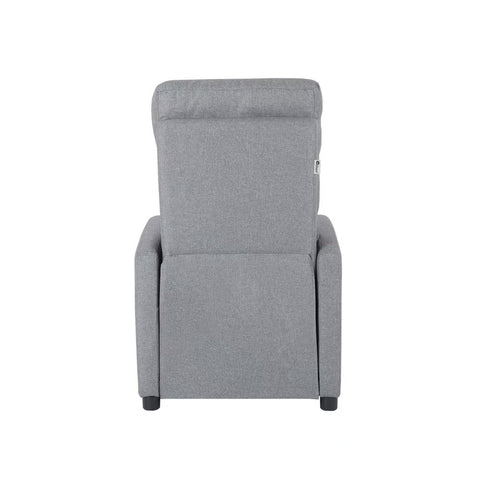 Recliner Chair Armchair with Side Pocket Leather  Grey