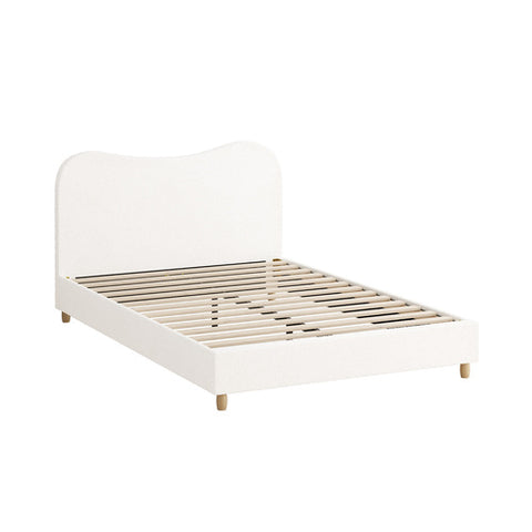 AMG-Bed Frame  White Boucle Cloud Shape