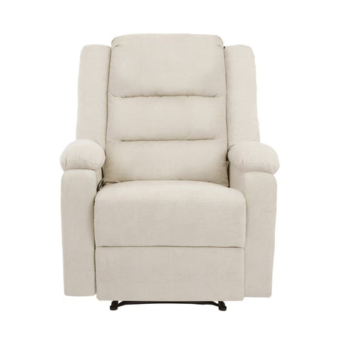 Recliner Chair Padded Lounge With Side Pocket Polyester Beige Grey Black