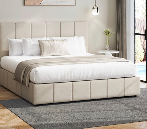 AMG-Bed Frame with Storage Space Gas Lift Black