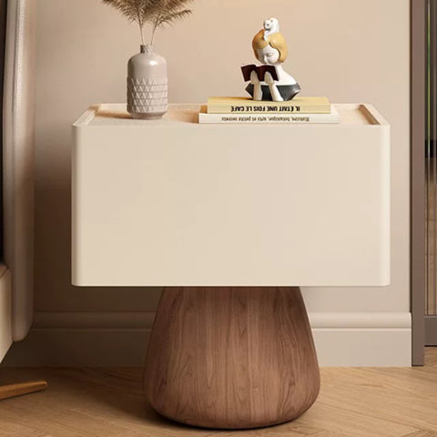 French-style granite bedside cabinet for a minimalist, modern and luxurious bedroom, providing storage space at the bedside.