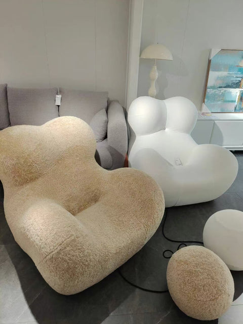 White Velvet Hug Sofa