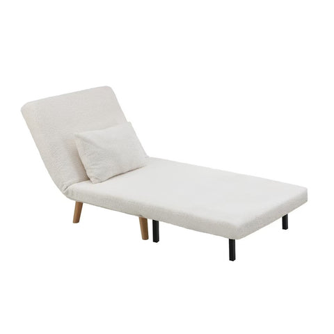 Oikiture Lounge Sofa Bed Polyester Single Seat Green Gray White