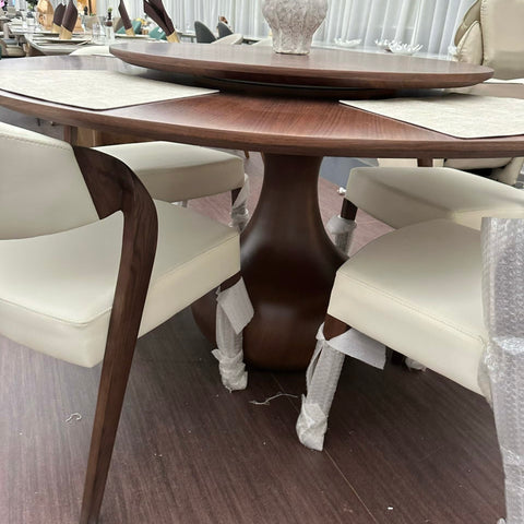 Solid wood round dining table