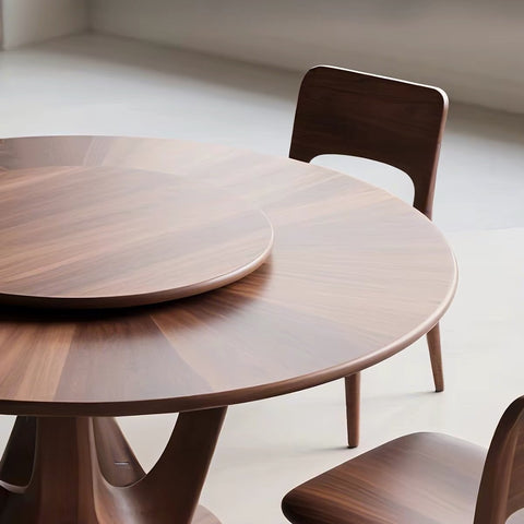 Antique-style solid black walnut dining table