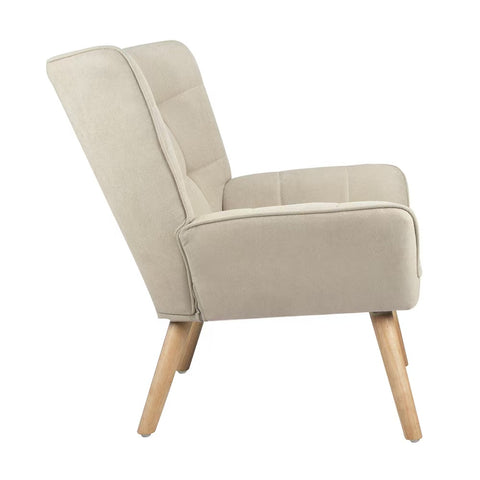 Armchair Fabric Upholstered Tub Chair Beige