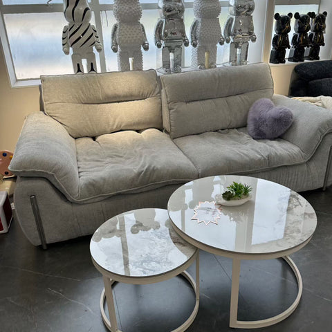 Soft Persimmon  Beige Grey Sofa