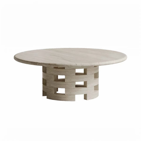 Grid pattern granite coffee table