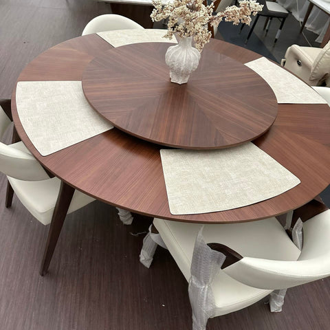 Solid wood round dining table