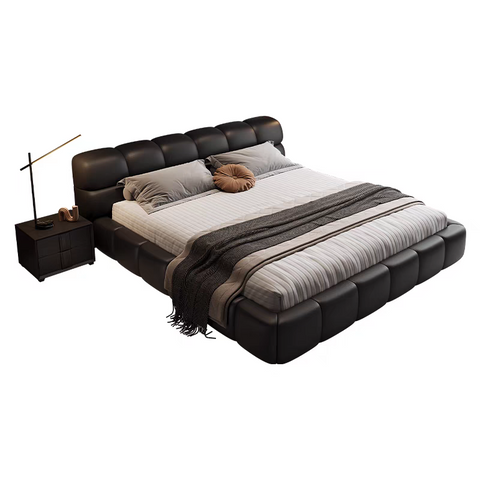 Big black cow bed