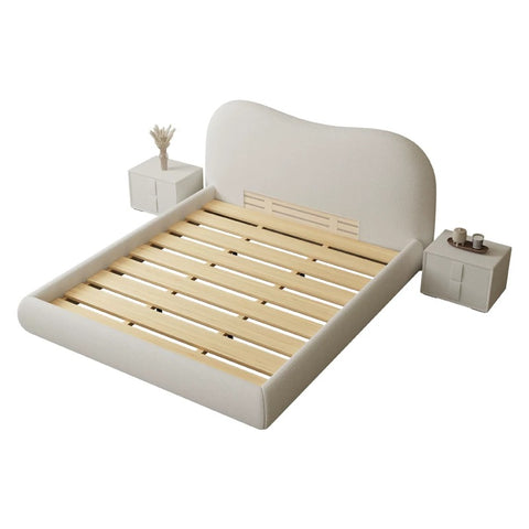 Nordic cream style lambskin bed Double/Queen/King