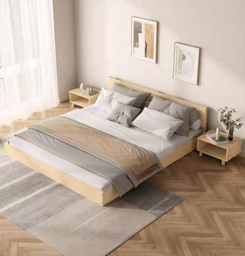 Solid wood tatami bed