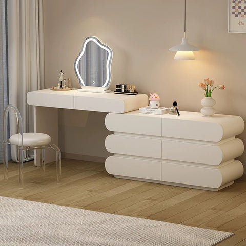 Creamy style solid wood dressing table
