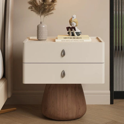 French-style granite bedside cabinet for a minimalist, modern and luxurious bedroom, providing storage space at the bedside.
