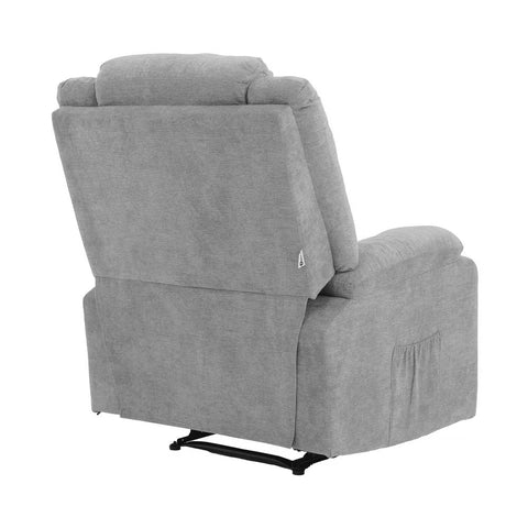 Recliner Chair Padded Lounge With Side Pocket Polyester Beige Grey Black