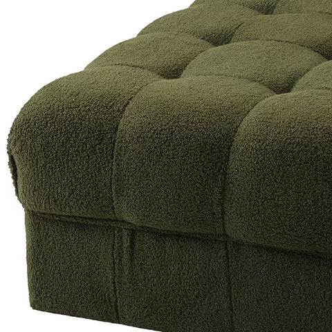 Seater Boucle Modular Sofa Armless TOFU Back Green