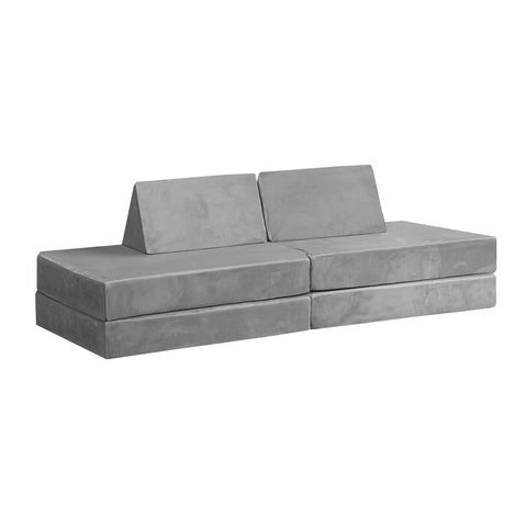 Kids Play Couch Modular Foam Sofa Bed DIY 2 Seater Grey Green Pink