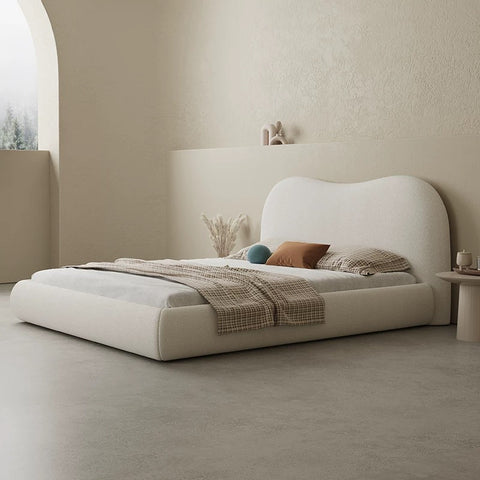 Nordic cream style lambskin bed Double/Queen/King