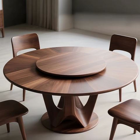 Antique-style solid black walnut dining table
