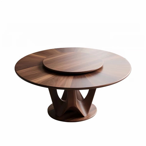 Antique-style solid black walnut dining table
