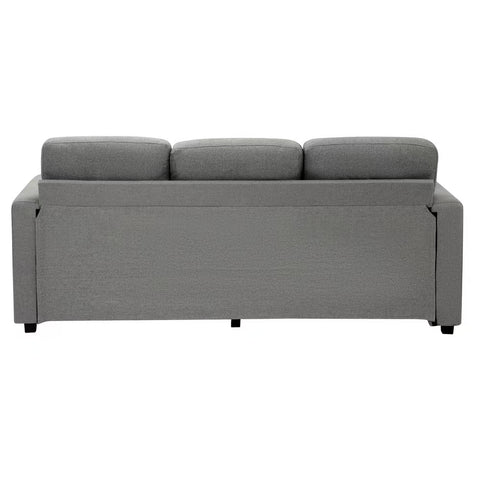 Oikiture 3 Seater Sofa Modular Couch Drawers Ottoman Velvet Grey Green