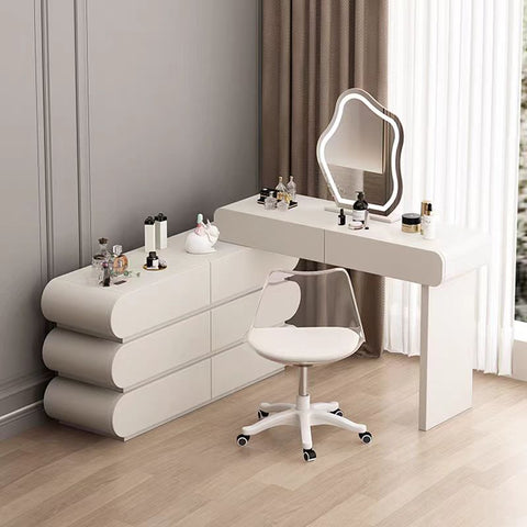 Creamy style solid wood dressing table