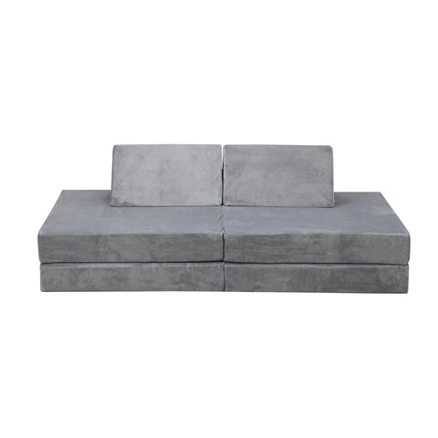 Kids Play Couch Modular Foam Sofa Bed DIY 2 Seater Grey Green Pink