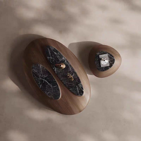 Pebble-shaped design coffee table